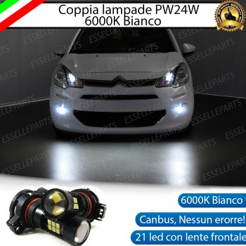 Coppia Lampade PSX24W 21 led 6000K bianco Fendinebbia Citroen C3 Mk2