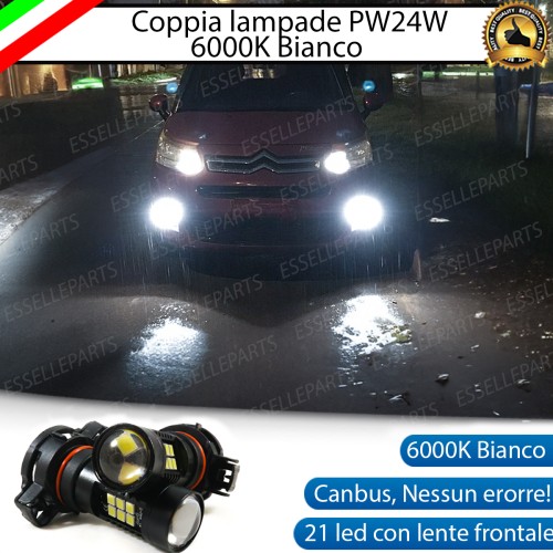 Coppia Lampade PSX24W 21 led 6000K bianco Fendinebbia Citroen C3 Picasso