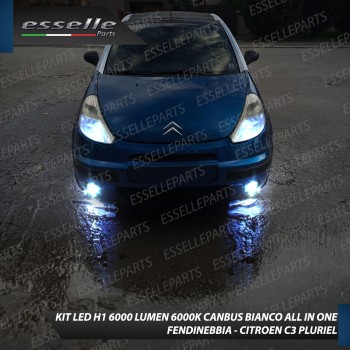 Kit Full LED coppia H1 6000 LUMEN Fendinebbia per Citroen C3 Pluriel