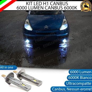 Kit Full LED coppia H1 6000 LUMEN Fendinebbia per Citroen C3 Pluriel