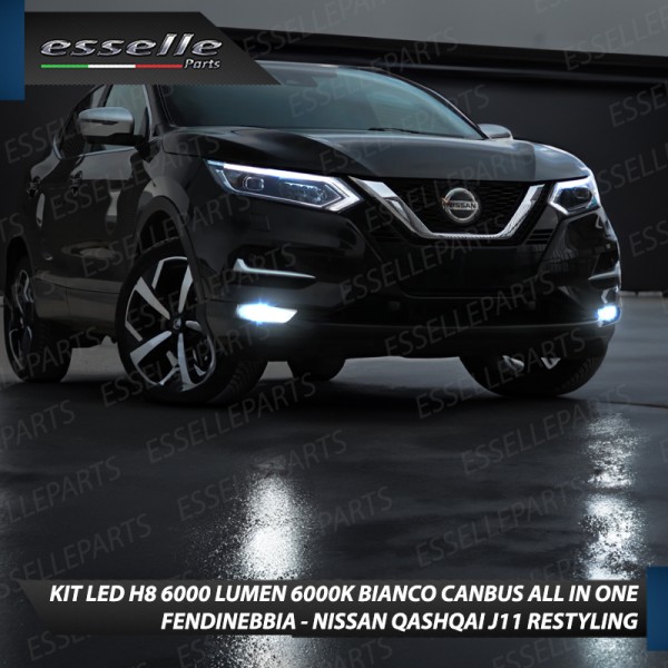 Kit Full LED H8 6000 LUMEN Canbus 6000K Fendinebbia per NISSAN QASHQAI J11 RESTYLING