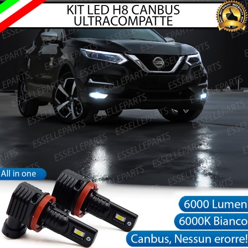 Kit Full LED H8 6000 LUMEN Canbus 6000K Fendinebbia per NISSAN QASHQAI J11 RESTYLING