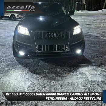 Kit Full LED H11 6000 LUMEN Canbus 6000K Bianco Fendinebbia AUDI Q7 MK1 dal 2010 in poi