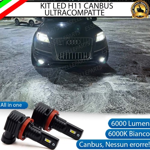 Kit Full LED H11 6000 LUMEN Canbus 6000K Bianco Fendinebbia AUDI Q7 MK1 dal 2010 in poi
