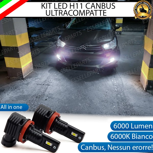 Kit Full LED H11 6000 LUMEN Canbus 6000K Bianco Fendinebbia per Citroen C4 Mk2