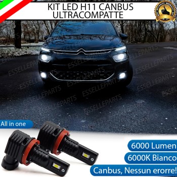 Kit Full LED H11 6000 LUMEN Canbus 6000K Bianco Fendinebbia per Citroen C4 Picasso MK2 Kit Full LED H11 6000 LUMEN Canbus 6000K Bianco Fendinebbia per Citroen C4 Picasso MK2