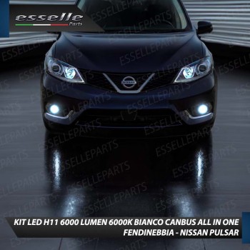 Kit Full LED H11 6000 LUMEN Canbus 6000K Bianco Fendinebbia per NISSAN PULSAR