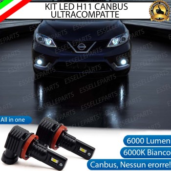 Kit Full LED H11 6000 LUMEN Canbus 6000K Bianco Fendinebbia per NISSAN PULSAR