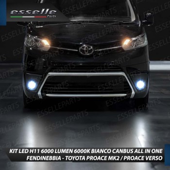 Kit Full LED H11 6000 LUMEN Canbus 6000K Bianco Fendinebbia per TOYOTA PROACE VERSO