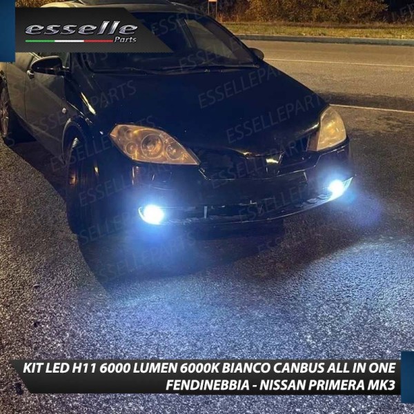 Kit Full LED H11 6000 LUMEN Canbus 6000K Bianco Fendinebbia per NISSAN PRIMERA MK3