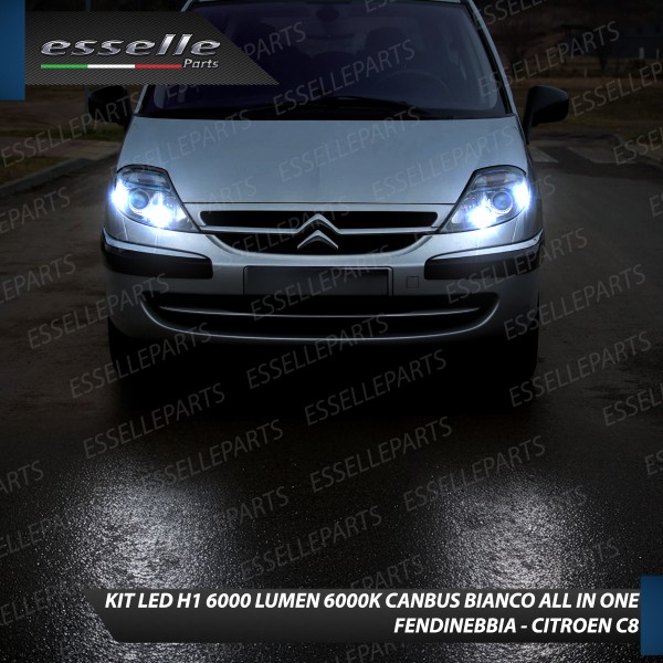 Kit Full LED coppia H1 6000 LUMEN Fendinebbia per Citroen C8