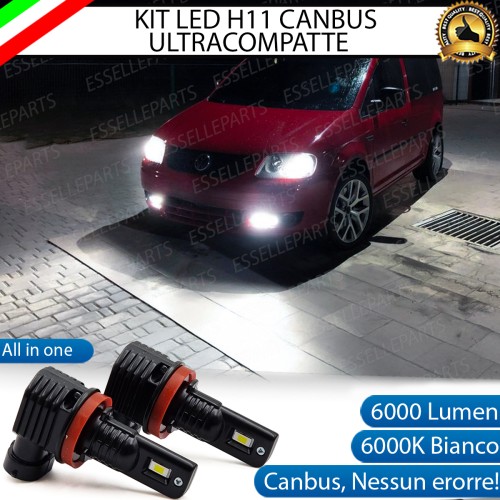 Kit Full LED H11 6000 LUMEN Canbus 6000K Bianco Fendinebbia VW Caddy MK3 pre-restyling