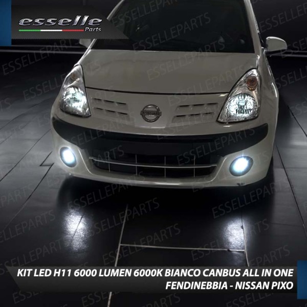 Kit Full LED H11 6000 LUMEN Canbus 6000K Bianco Fendinebbia per NISSAN PIXO