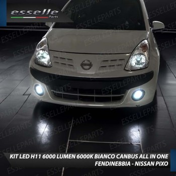 Kit Full LED H11 6000 LUMEN Canbus 6000K Bianco Fendinebbia per NISSAN PIXO