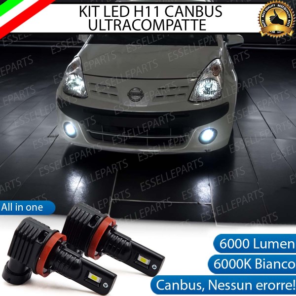 Kit Full LED H11 6000 LUMEN Canbus 6000K Bianco Fendinebbia per NISSAN PIXO