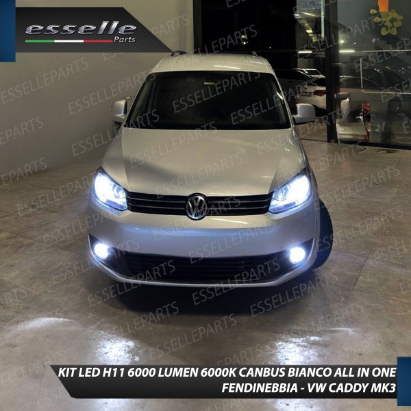 Kit Full LED H11 6000 LUMEN Canbus 6000K Bianco Fendinebbia VW Caddy MK3 Restyling
