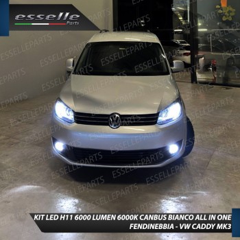 Kit Full LED H11 6000 LUMEN Canbus 6000K Bianco Fendinebbia VW Caddy MK3 Restyling