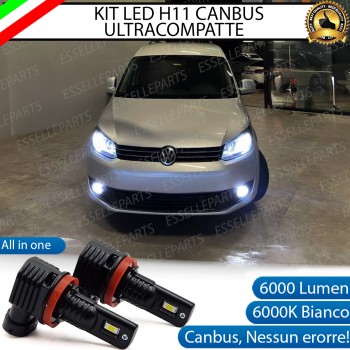 Kit Full LED H11 6000 LUMEN Canbus 6000K Bianco Fendinebbia VW Caddy MK3 Restyling