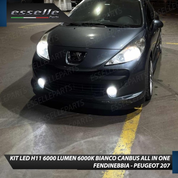 Kit Full LED H11 6000 LUMEN Canbus 6000K Bianco Fendinebbia per PEUGEOT 207