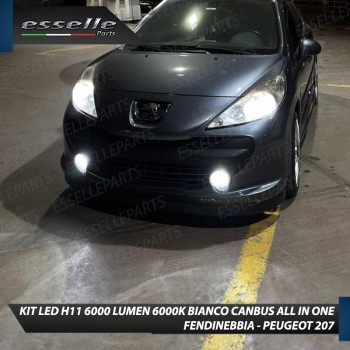 Kit Full LED H11 6000 LUMEN Canbus 6000K Bianco Fendinebbia per PEUGEOT 207 Kit Full LED H11 6000 LUMEN Canbus 6000K Bianco Fendinebbia per PEUGEOT 207