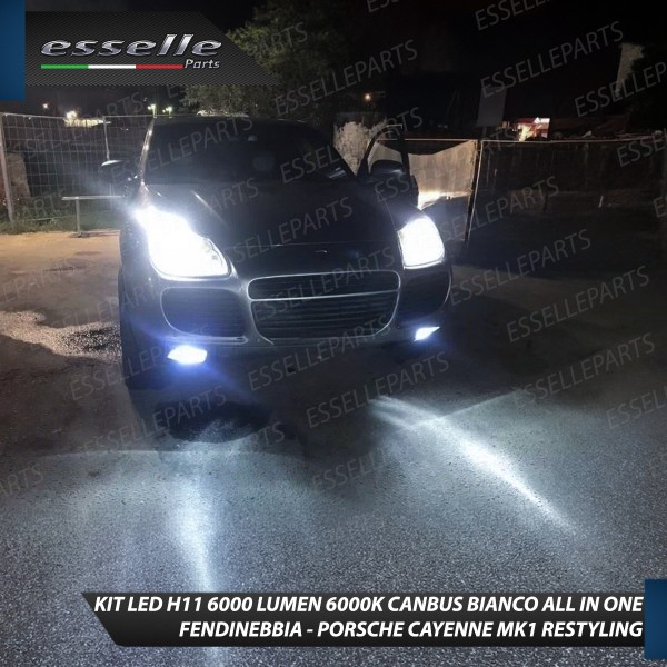 Kit Full LED H11 6000 LUMEN Canbus 6000K Bianco Fendinebbia PORSCHE CAYENNE MK1 Restyling