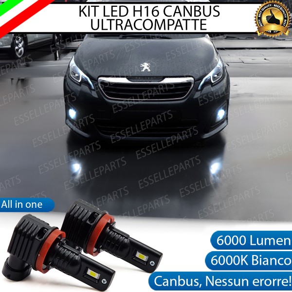 Kit Full LED H16 6000 LUMEN Canbus 6000K Bianco Fendinebbia PEUGEOT 108