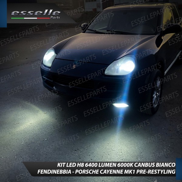 Kit Full LED H8 Fendinebbia 6400 Lumen 6000K bianco Porsche Cayenne Pre-Restyling