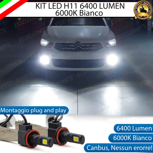 Kit Full LED Fendinebbia H11 6400 Lumen 6000K bianco CITROEN C-ELYSEE Restyling
