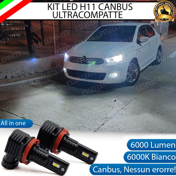 Kit Full LED H11 6000 LUMEN Canbus 6000K Bianco Fendinebbia per CITROEN C-ELYSEE Restyling