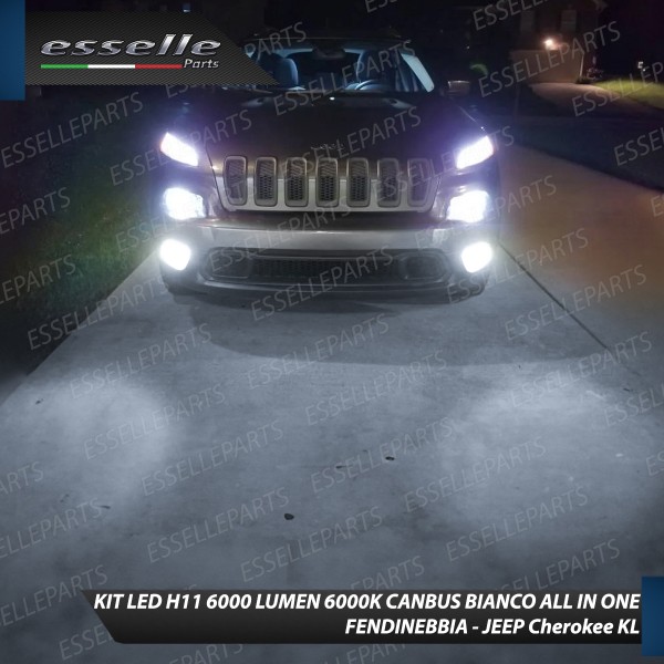 Kit Full LED H11 6000 LUMEN Canbus 6000K Fendinebbia per JEEP CHEROKEE KL