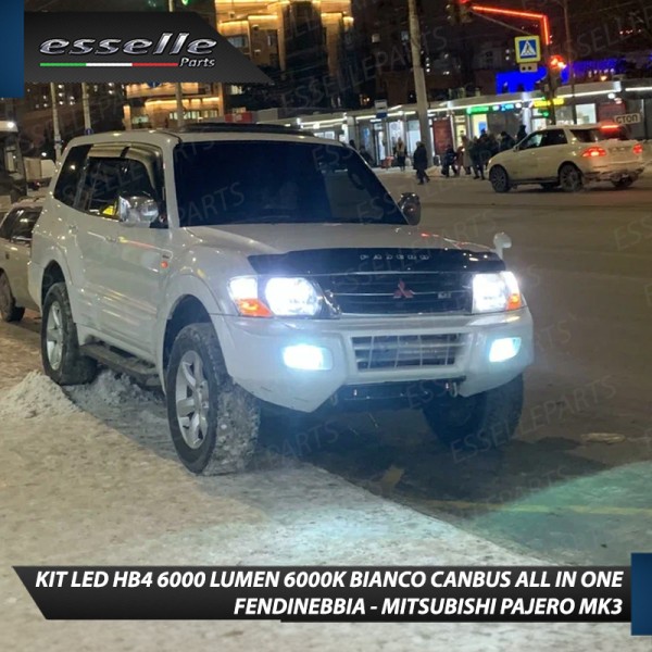 Kit Full LED HB4 6000 LUMEN Canbus 6000K Bianco Fendinebbia per MITSUBISHI PAJERO MK3