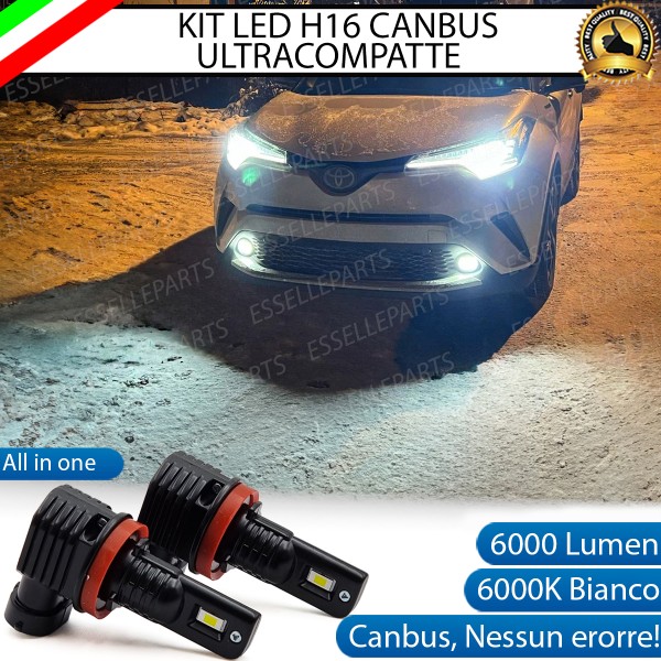 Kit Full LED H16 6000 LUMEN Canbus 6000K Bianco Fendinebbia Toyota C-HR