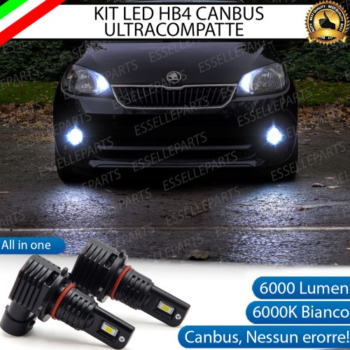 Kit Full LED HB4 6000 LUMEN Canbus 6000K Bianco Fendinebbia per SKODA Citigo Pre-Restyling