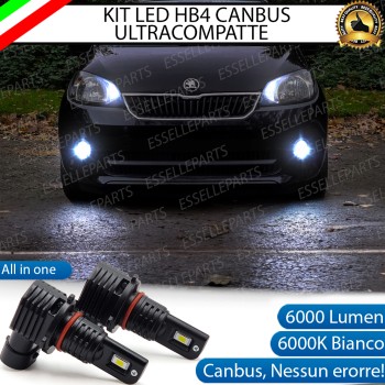Kit Full LED HB4 6000 LUMEN Canbus 6000K Bianco Fendinebbia per SKODA Citigo Pre-Restyling