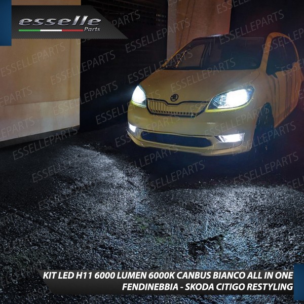 Kit Full LED H8 6000 LUMEN Canbus 6000K Fendinebbia per SKODA Citigo Restyling