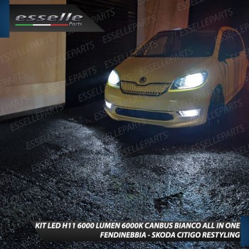Kit Full LED H8 6000 LUMEN Canbus 6000K Fendinebbia per SKODA Citigo Restyling