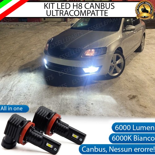 Kit Full LED H8 6000 LUMEN Canbus 6000K Fendinebbia per SKODA OCTAVIA 3 5E