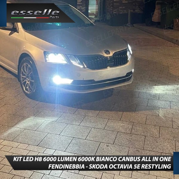 Kit Full LED H8 6000 LUMEN Canbus 6000K Fendinebbia per SKODA OCTAVIA 3 5E RESTYLING