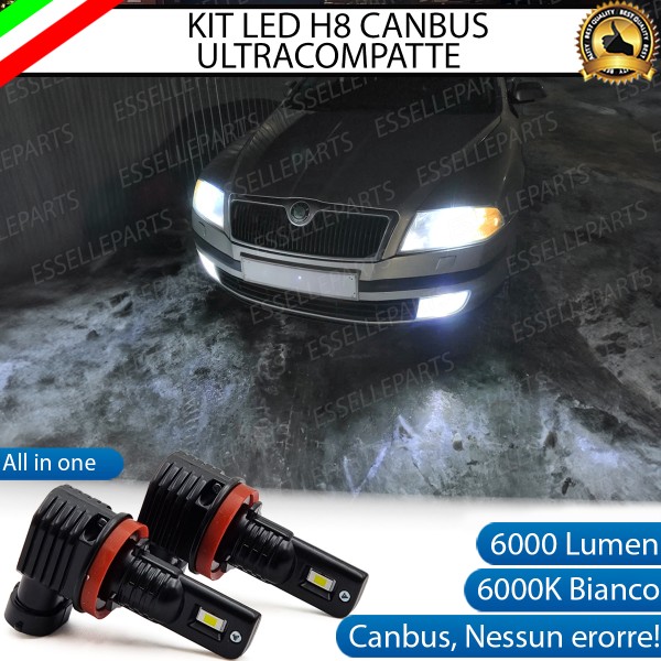 Kit Full LED H8 6000 LUMEN Canbus 6000K Fendinebbia per SKODA OCTAVIA MK2