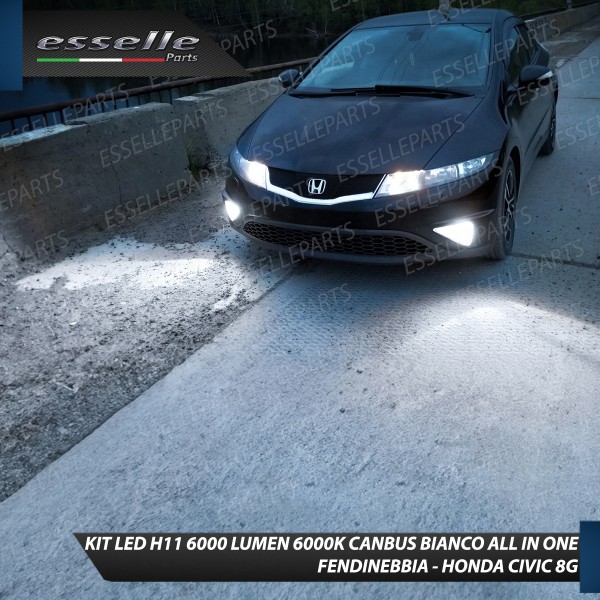 Kit Full LED H11 6000 LUMEN Canbus 6000K Fendinebbia per Honda Civic 8G