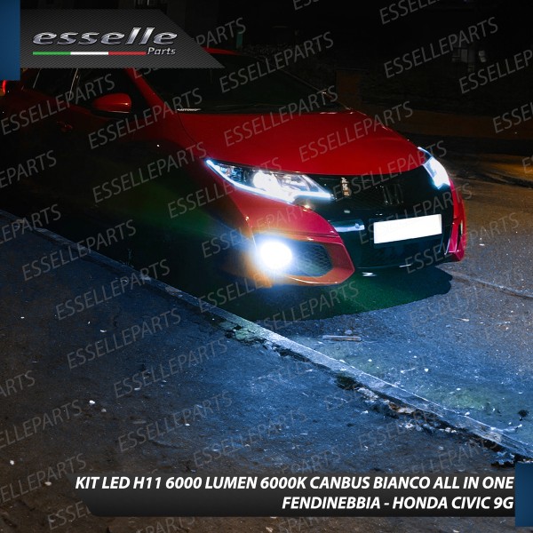 Kit Full LED H11 6000 LUMEN Canbus 6000K Fendinebbia per Honda Civic 9G