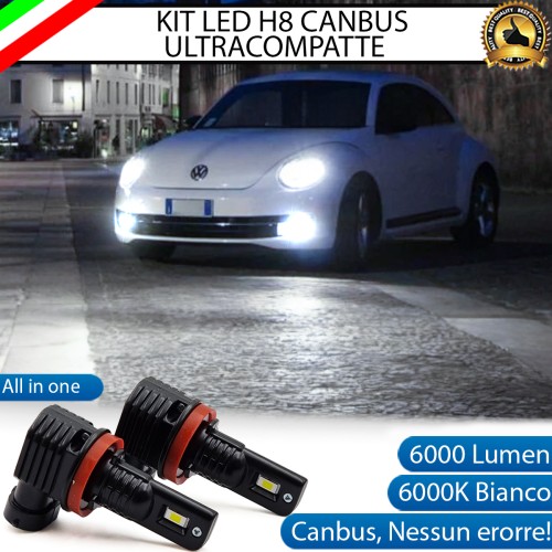 Kit Full LED H8 6000 LUMEN Canbus 6000K Fendinebbia per VW NEW BEETLE MK2