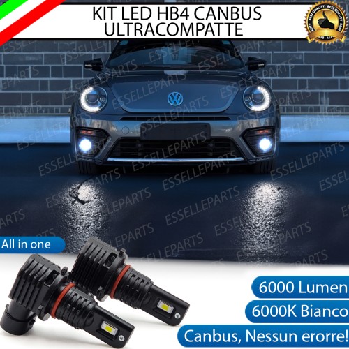 Kit Full LED HB4 6000 LUMEN Canbus 6000K Bianco Fendinebbia per VW NEW BEETLE MK2 R-LINE