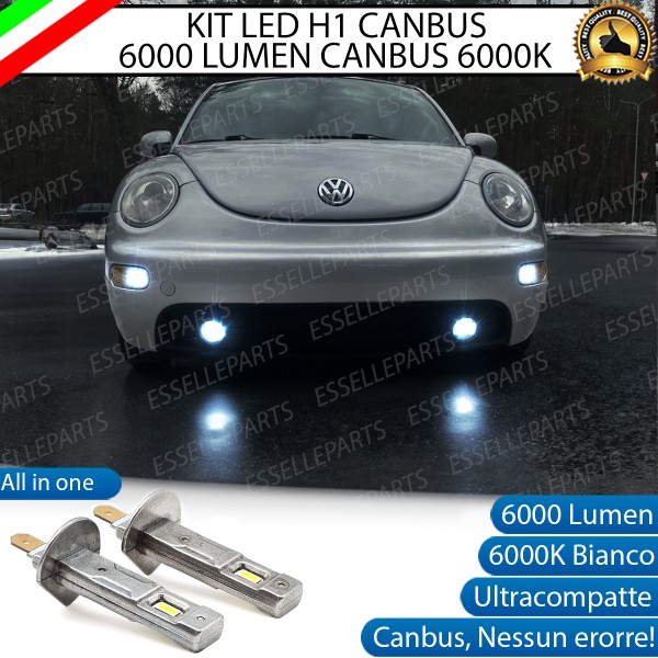 Kit Full LED coppia H1 6000 LUMEN Fendinebbia per VW NEW BEETLE MK1 fino al 06/2005