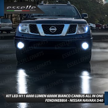Kit Full LED H11 6000 LUMEN Canbus 6000K Fendinebbia per NISSAN NAVARA D40