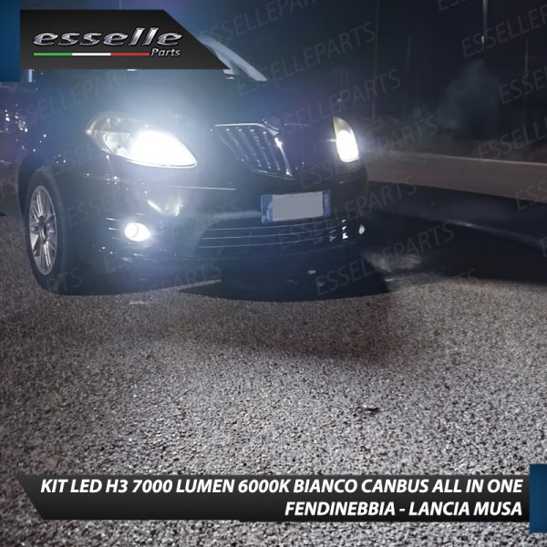 Kit Full LED H3 Slim Per Lancia Musa Dal 2008-2010 Fendinebbia 7000 Lumen 6000K
