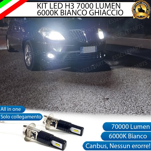 Kit Full LED H3 Slim Per Lancia Musa Dal 2008-2010 Fendinebbia 7000 Lumen 6000K