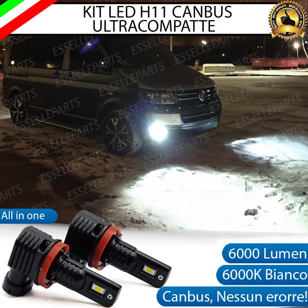 Kit Full LED H11 6000 LUMEN Canbus 6000K Bianco Fendinebbia Volkswagen Multivan TRANSPORTER T6