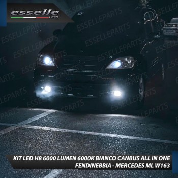 Kit Full LED H8 6000 LUMEN Canbus 6000K Fendinebbia per MERCEDES ML W163 DAL 09-2000