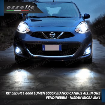 Kit Full LED H11 6000 LUMEN Canbus 6000K Fendinebbia per NISSAN MICRA MK4